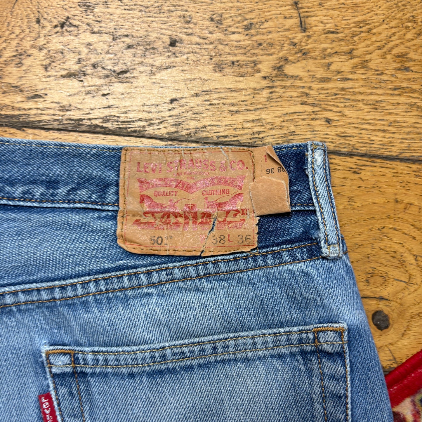 Vintage Levis 501 Straight Blue Denim Jeans - 38L