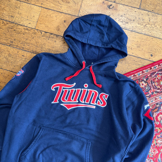 Vintage Minnesota Twins MLB Navy Hoodie Embroidered Sweatshirt - XL