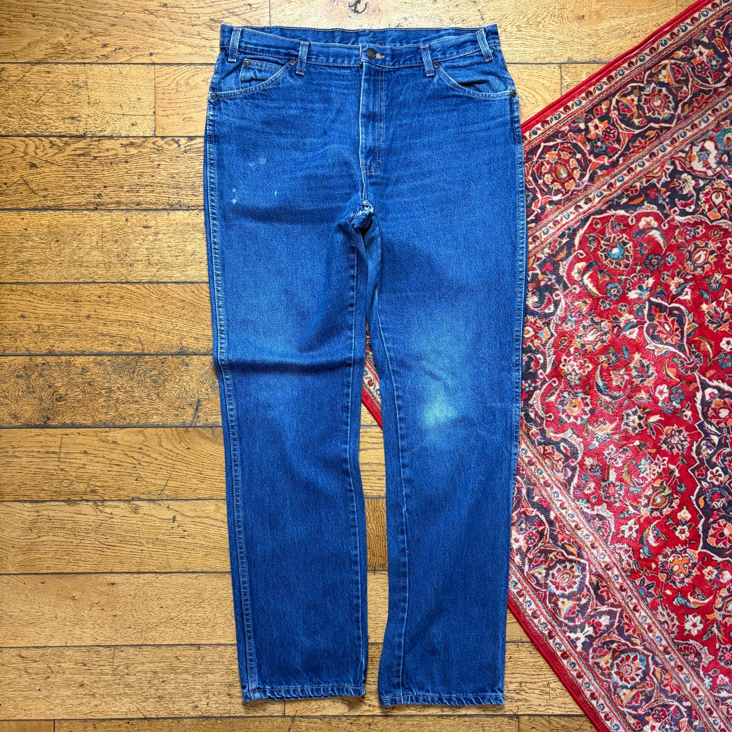 Vintage Dickies Workwear Carpenter Baggy Blue Jeans - 38L