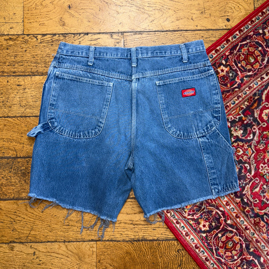 Vintage Dickies Workwear Carpenter Blue Baggy JortsShorts - 34