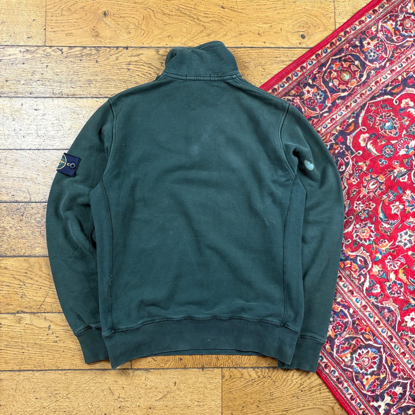 Vintage Stone Island Green Quarter Zip Sweatshirt - S