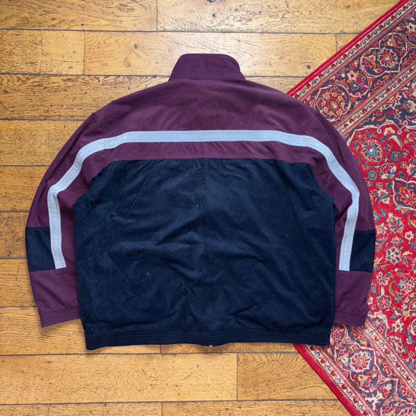 Vintage Australia Black Burgundy Tracksuit Track Shell Windbreaker Jacket - 2XL
