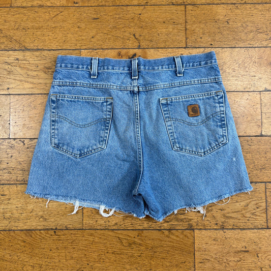 Vintage Carhartt Workwear Blue Baggy Carpenter Shorts - 36