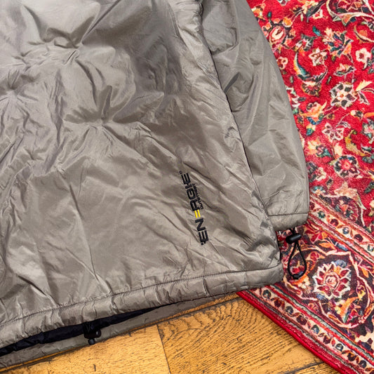 Vintage Energie Embroidered Green Khaki Puffer Jacket Pullover - M