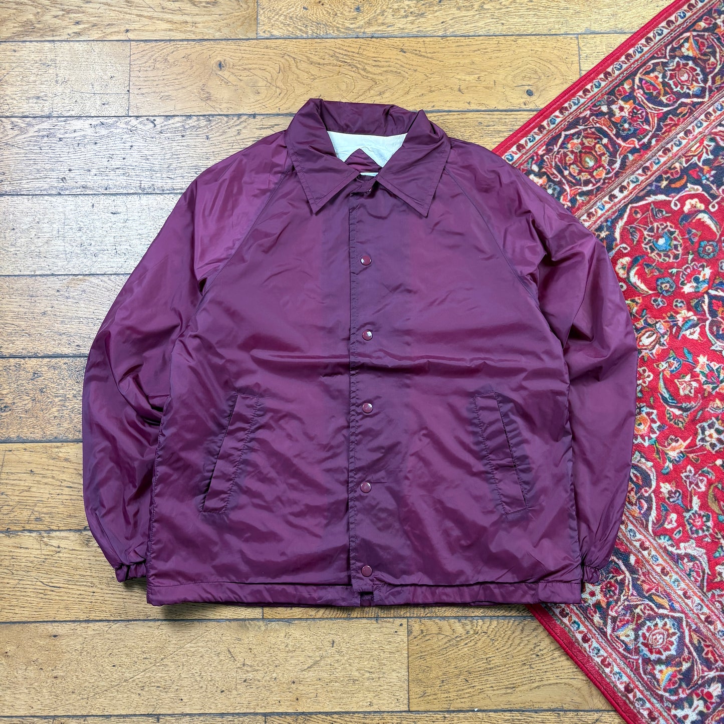 Vintage Burgundy Nylon Coach Harrington Jacket - M