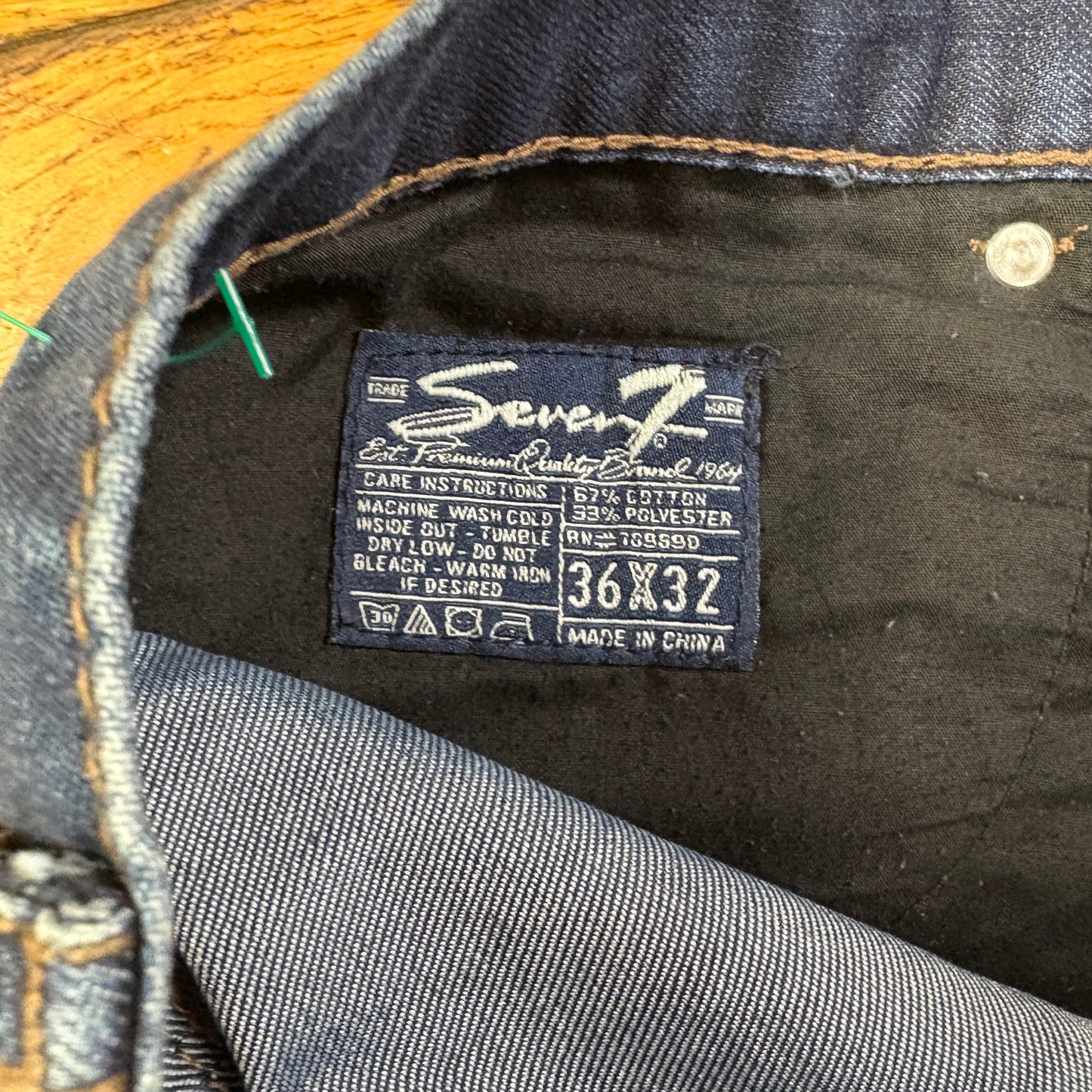 Vintage Blue Embroidered Y2K Hip Hop Straight Jeans - 40