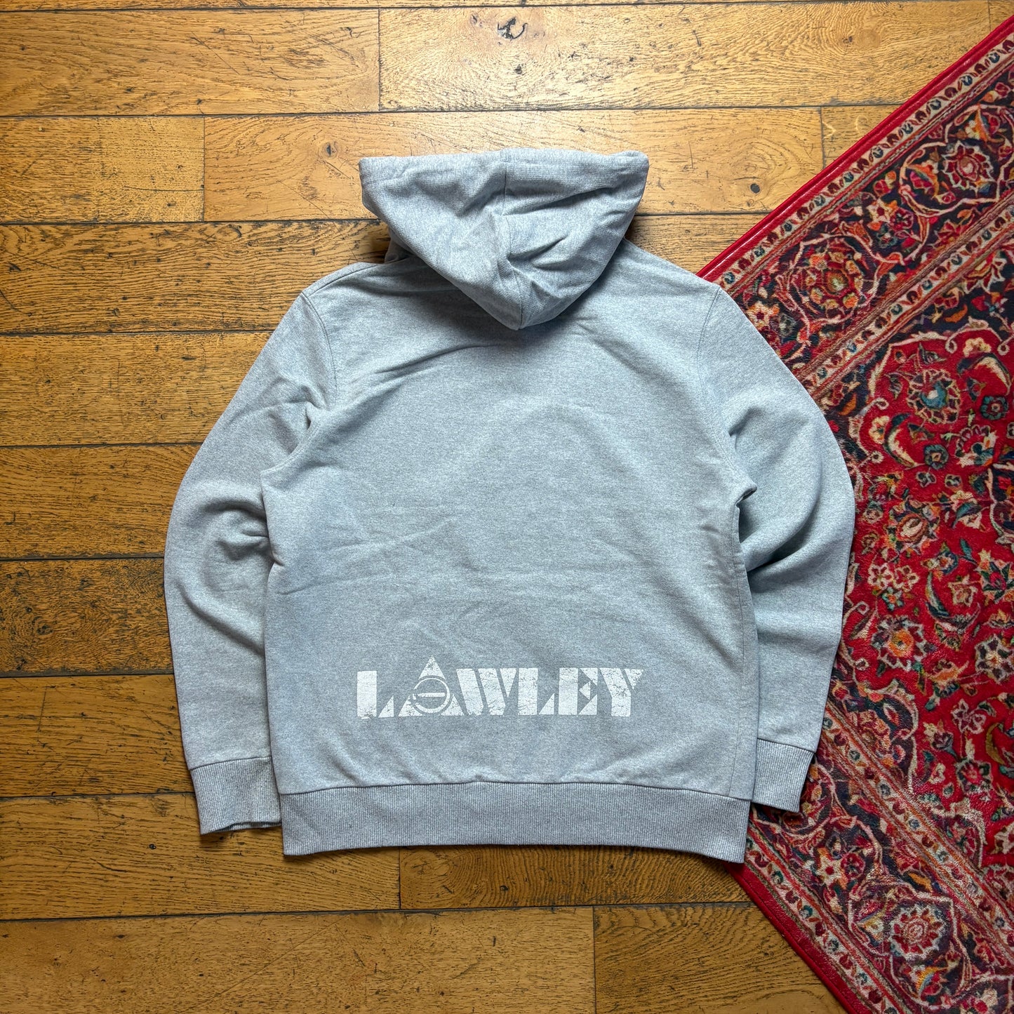 Vintage 90s American Football Bulldog Grey Hoodie Sweatshirt - S