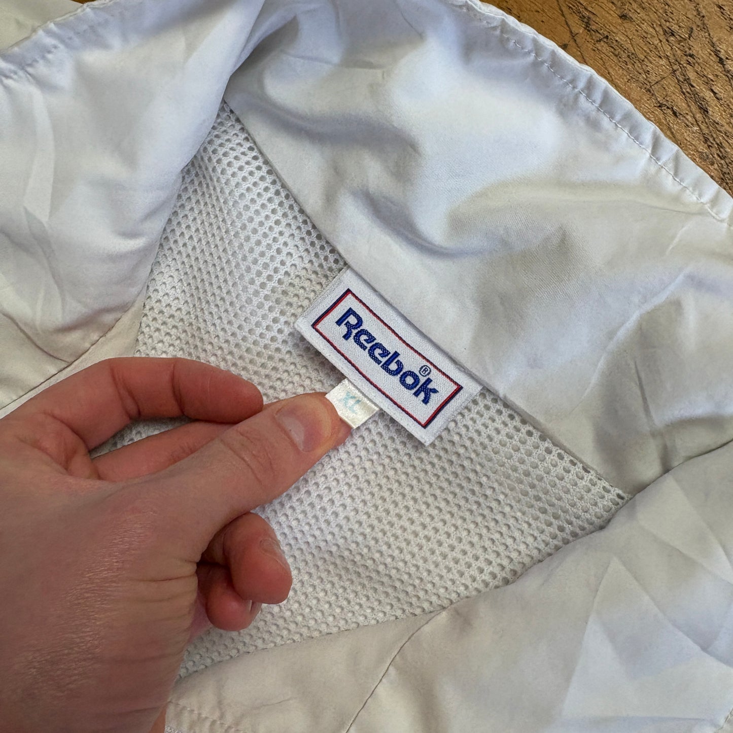 Vintage Reebok White Tracksuit Track Shell Windbreaker Jacket - XL