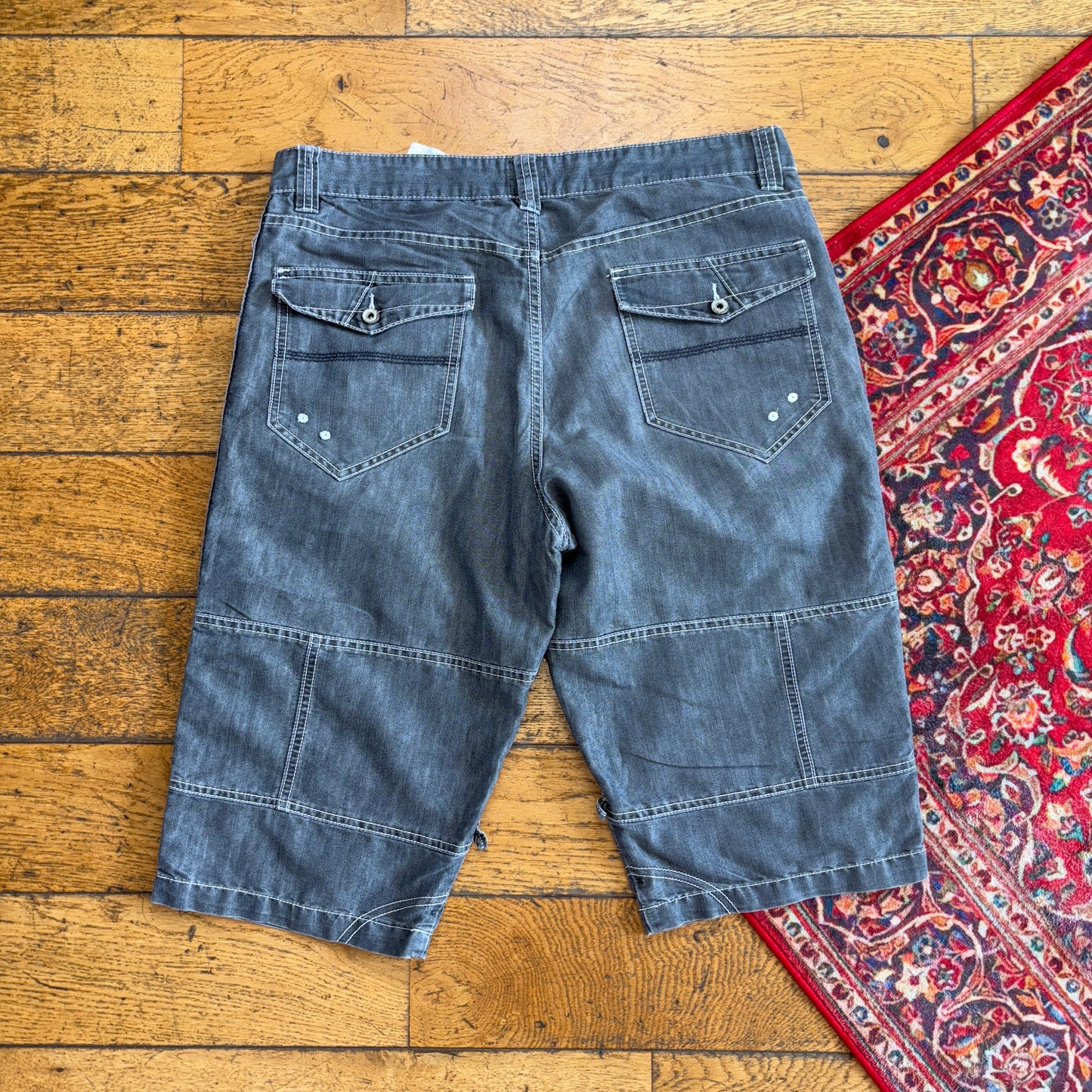 Vintage Grey Denim Shorts - 36