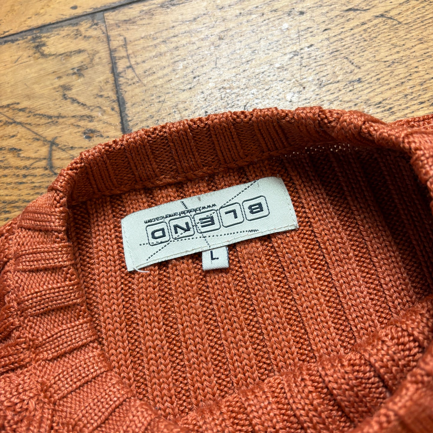 Vintage Burnt Orange Chunky Knit Jumper - M