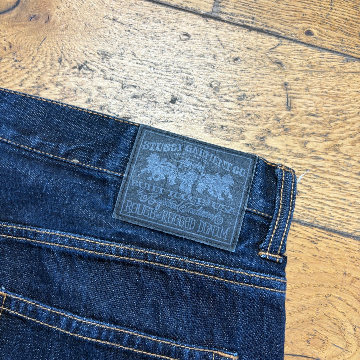 Vintage Stussy Dark Blue Indigo Slim Fit Jeans - 34R