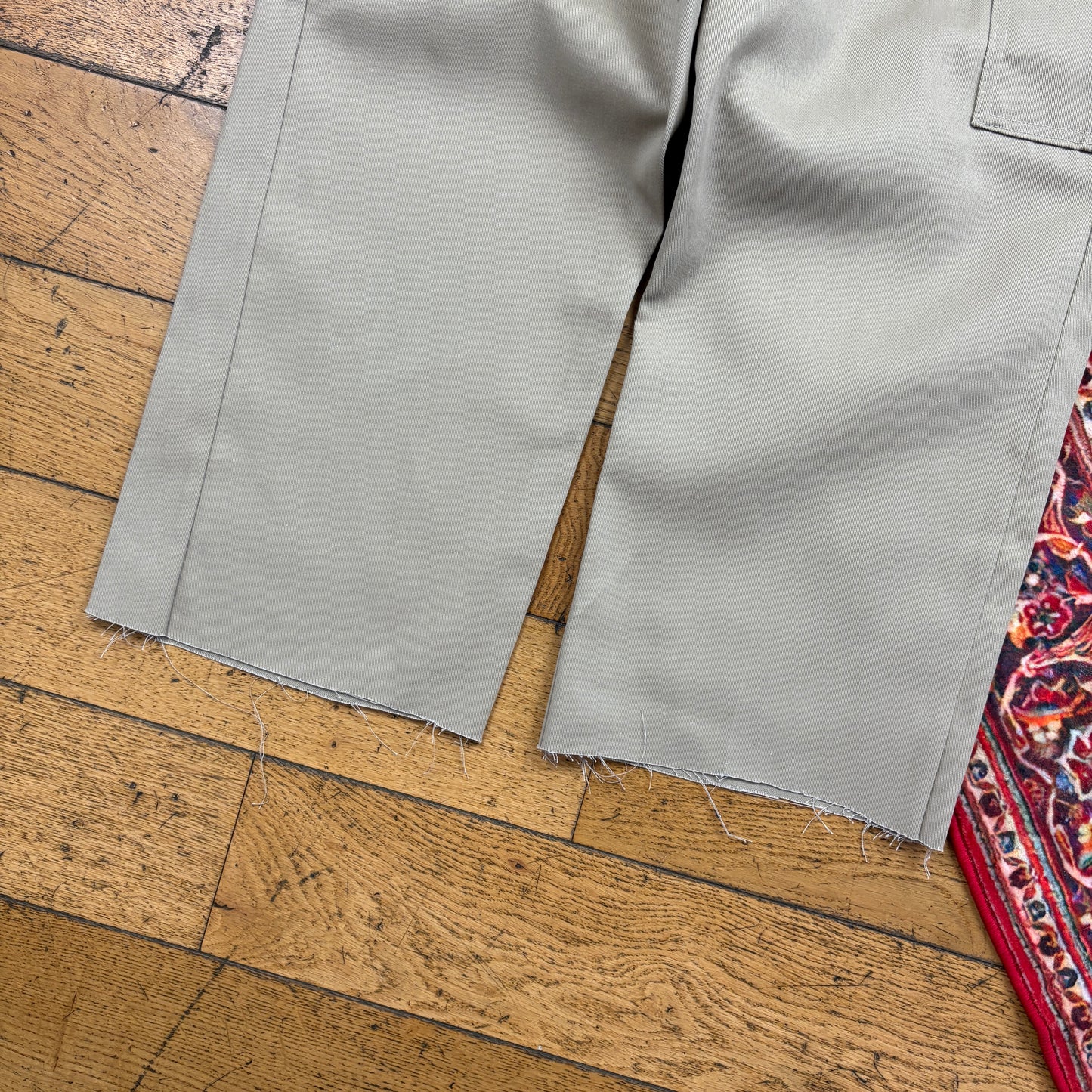 Vintage Dickies 874 Cream Cargo Baggy Skate Trousers - 32