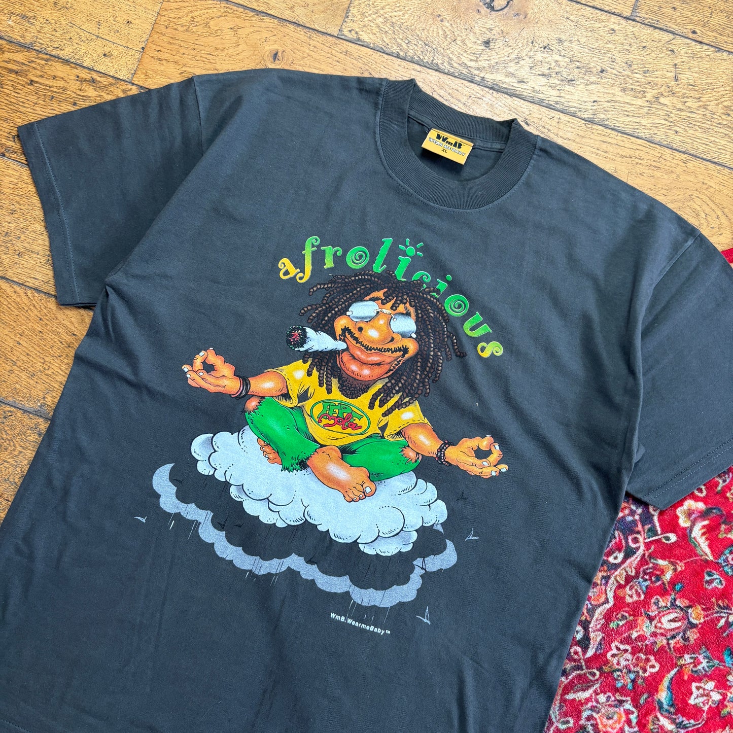 Vintage Afrolicious Black Weed Funny Stoner Graphic T-Shirt - L