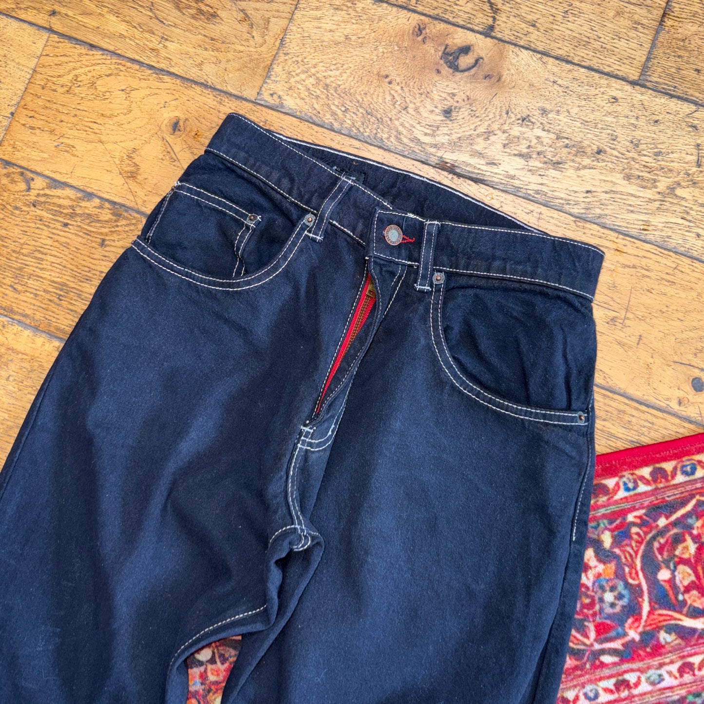 Stussy Black Big Ol' Straight Relaxed Jeans - 26R