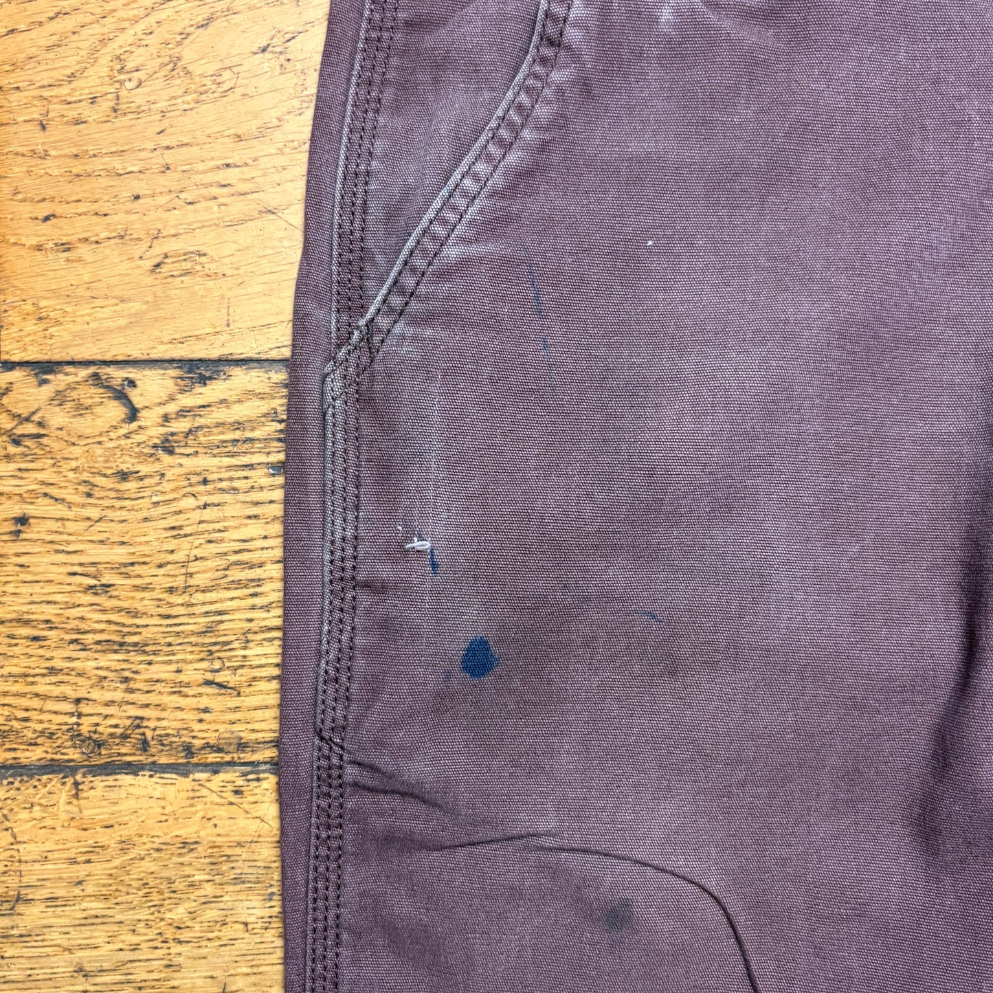Vintage Carhartt Workwear Burgundy Carpenter Straight Trousers - 34R