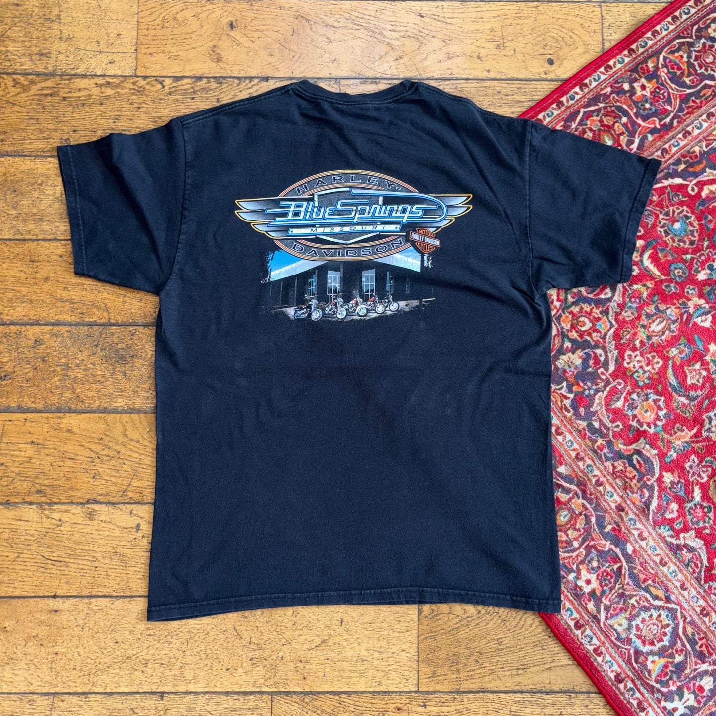 Vintage Harley Davidson Black Motorbike Graphic T-Shirt - M