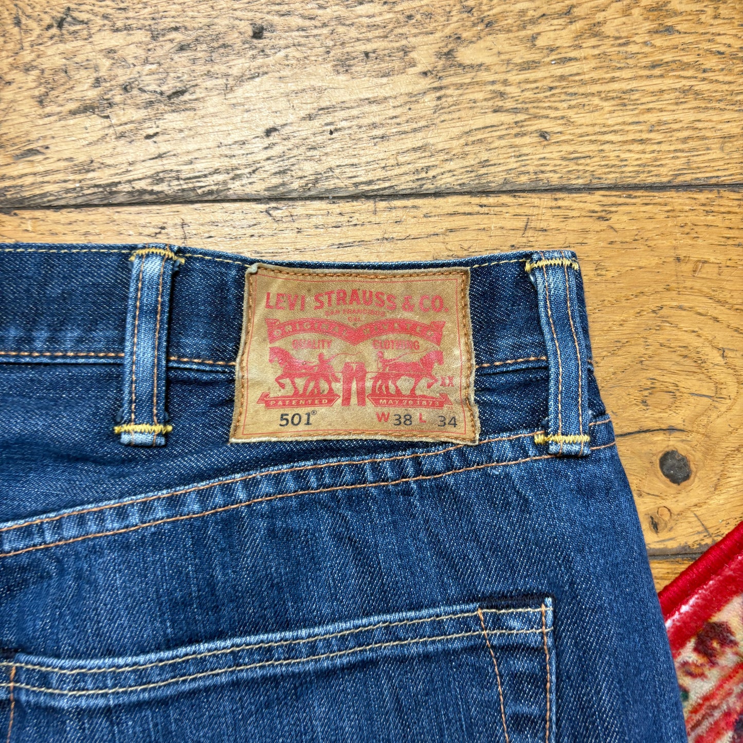 Vintage Levis 501 Straight Blue Denim Jeans - 38S
