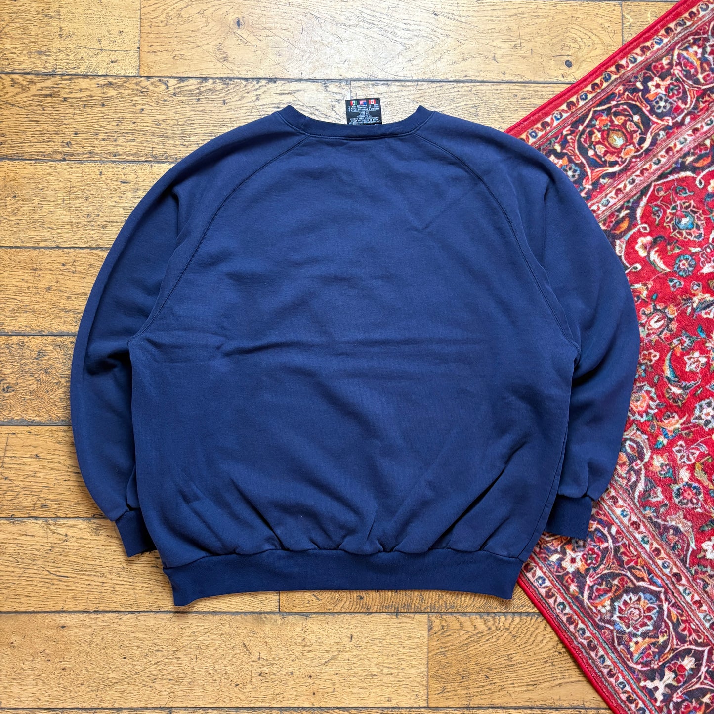 Vintage 90s Adidas Navy Boxy Embroidered Sweatshirt - L