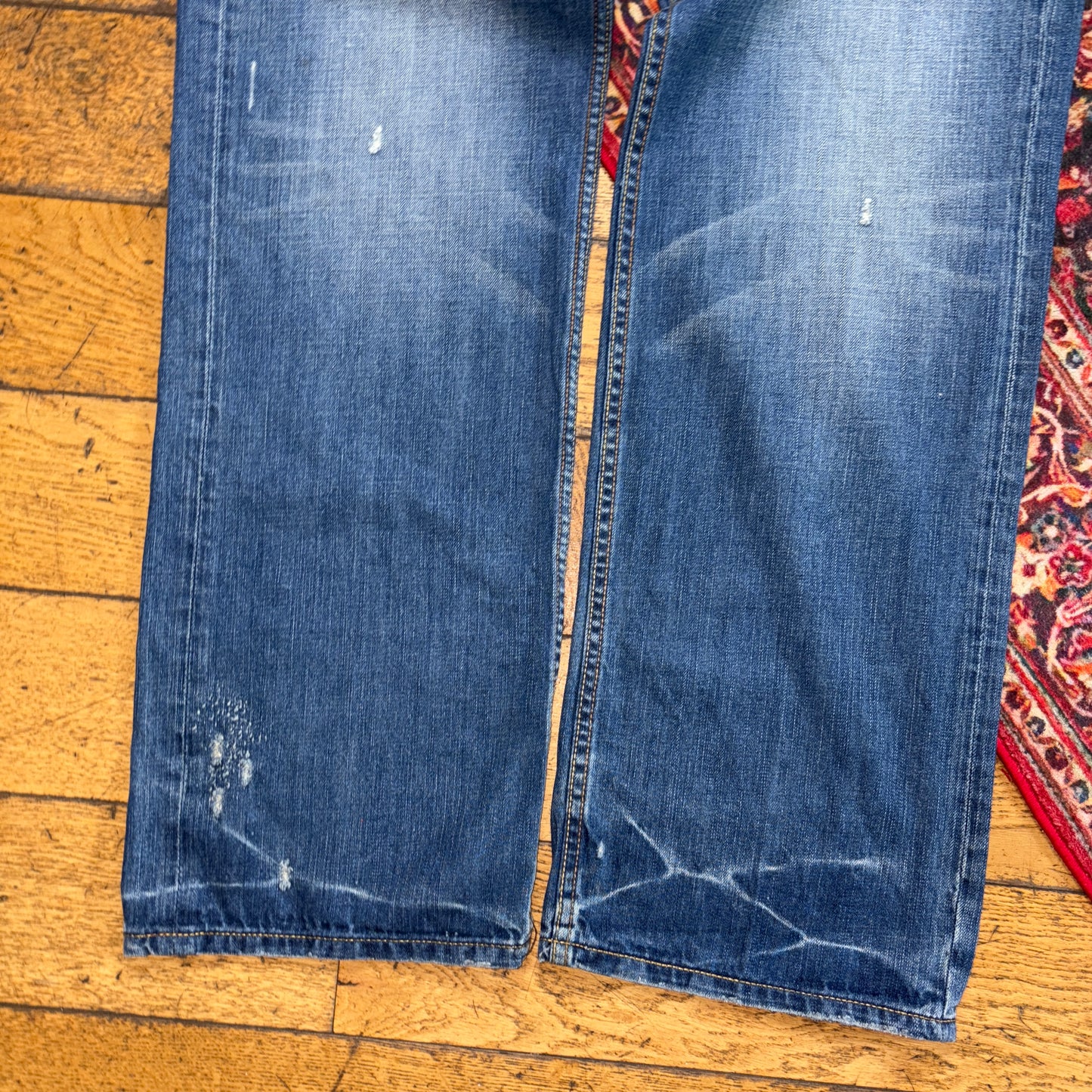 Vintage Rocawear Blue Embroidered Y2K Hip Hop Baggy Jeans - 38L