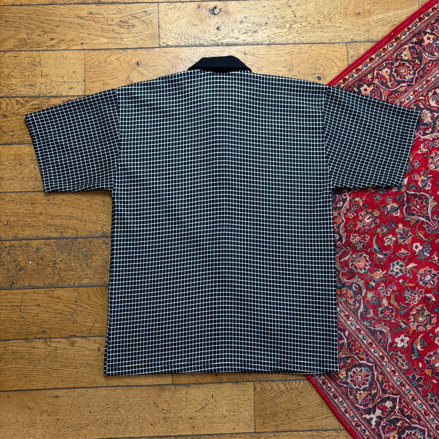 Vintage Calvin Klein Black Check Polo Shirt - L