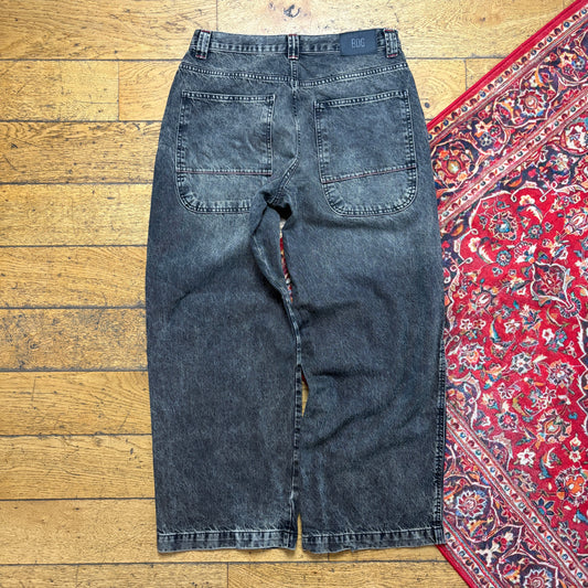 Vintage BDG Urban Outfiters Black Embroidered Y2K Hip Hop Baggy Jeans - 32S