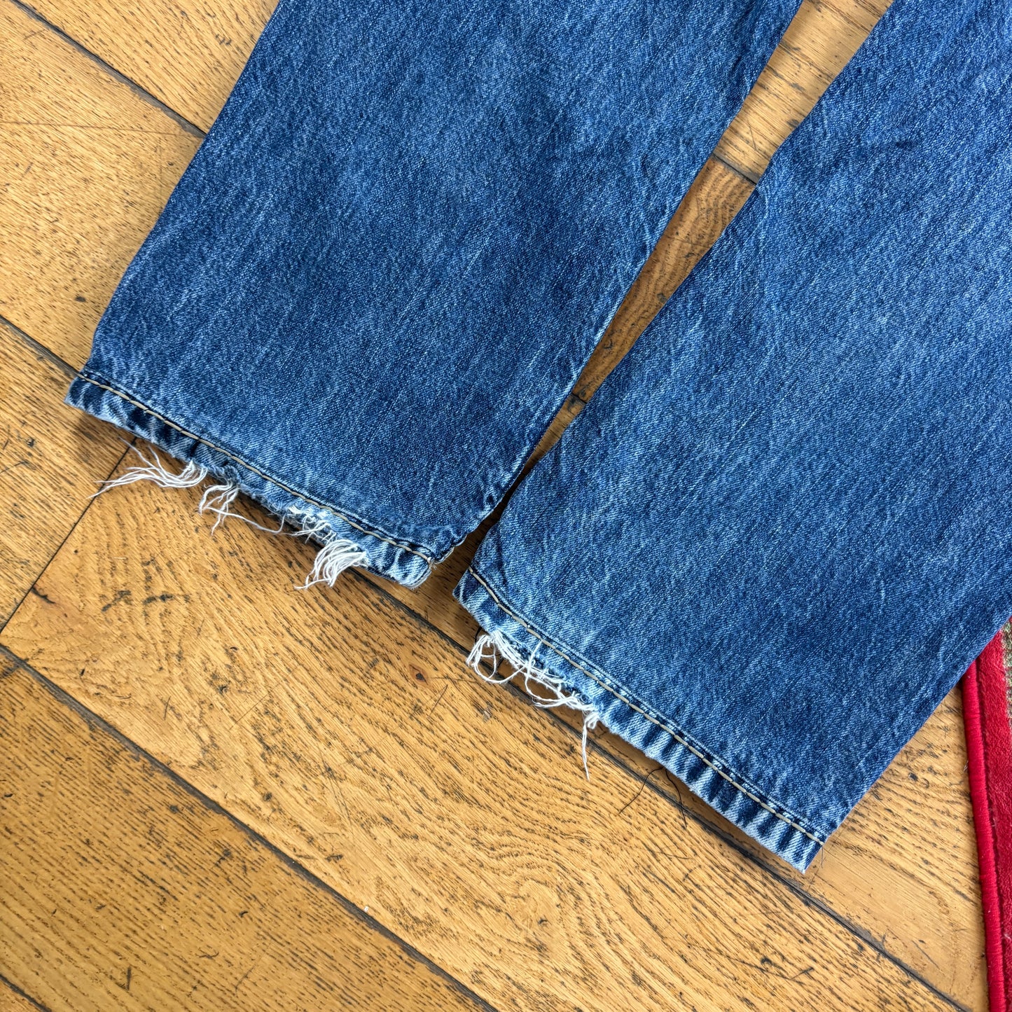 Vintage True Religion Ricky Blue Embroidered Y2K Hip Hop Straight Jeans - 33