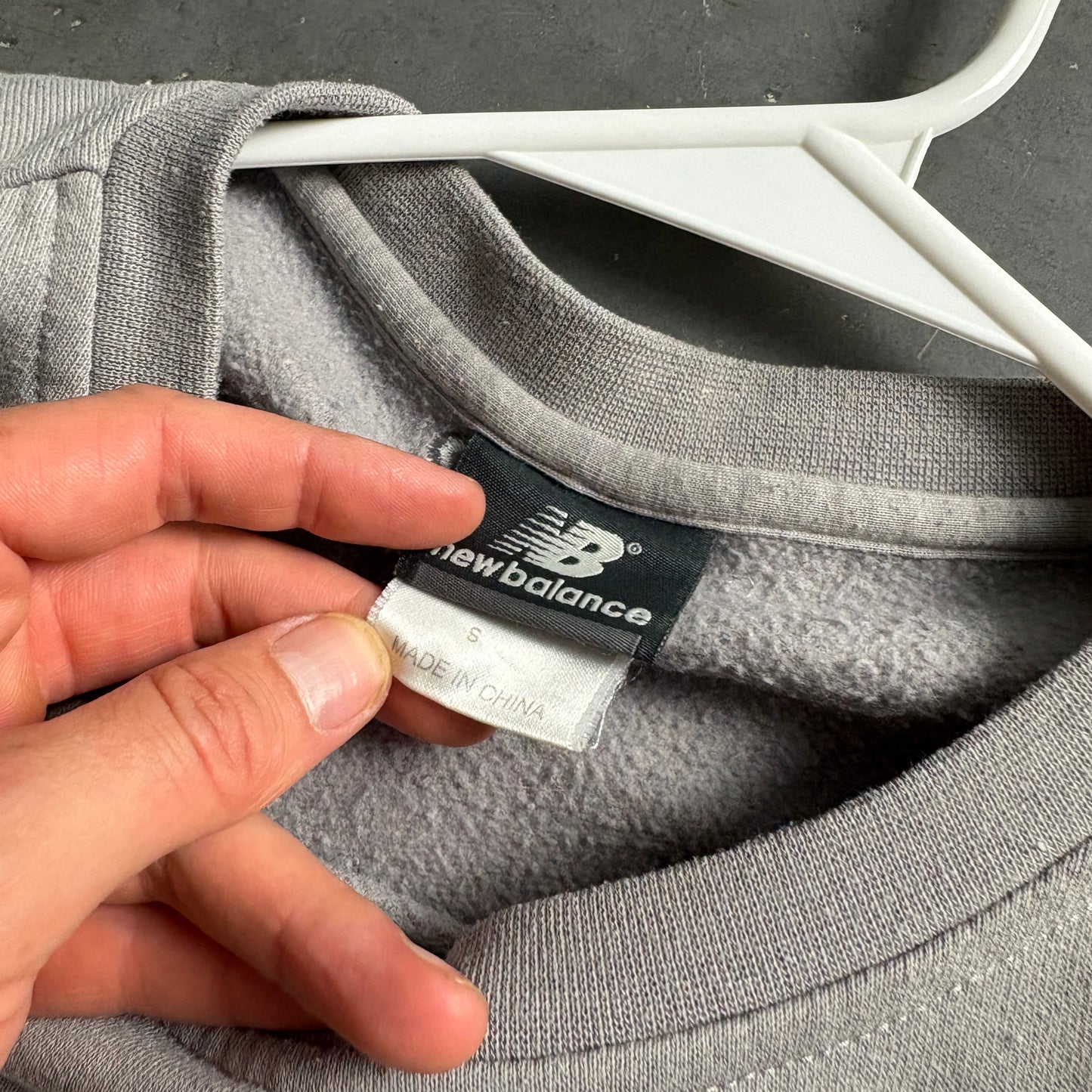 Vintage New Balance Grey Embroidered Sweatshirt - S