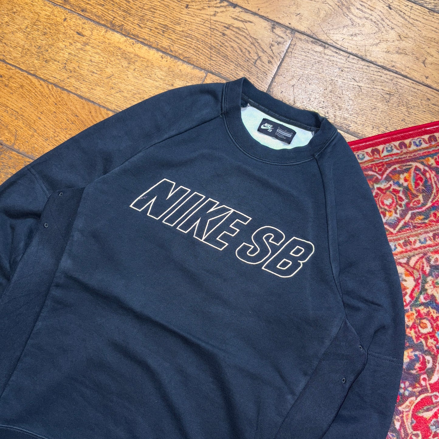 Vintage Nike SB Black Embroidered Sweatshirt - S