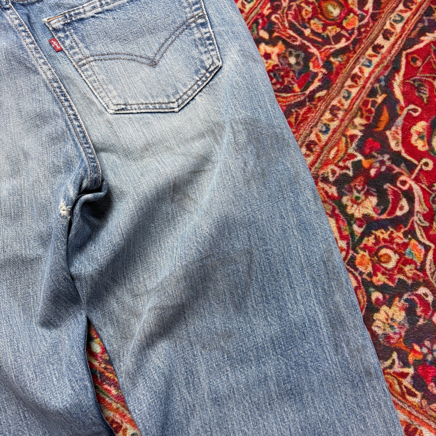 Vintage Levis 501 Straight Blue Denim Jeans - 32R