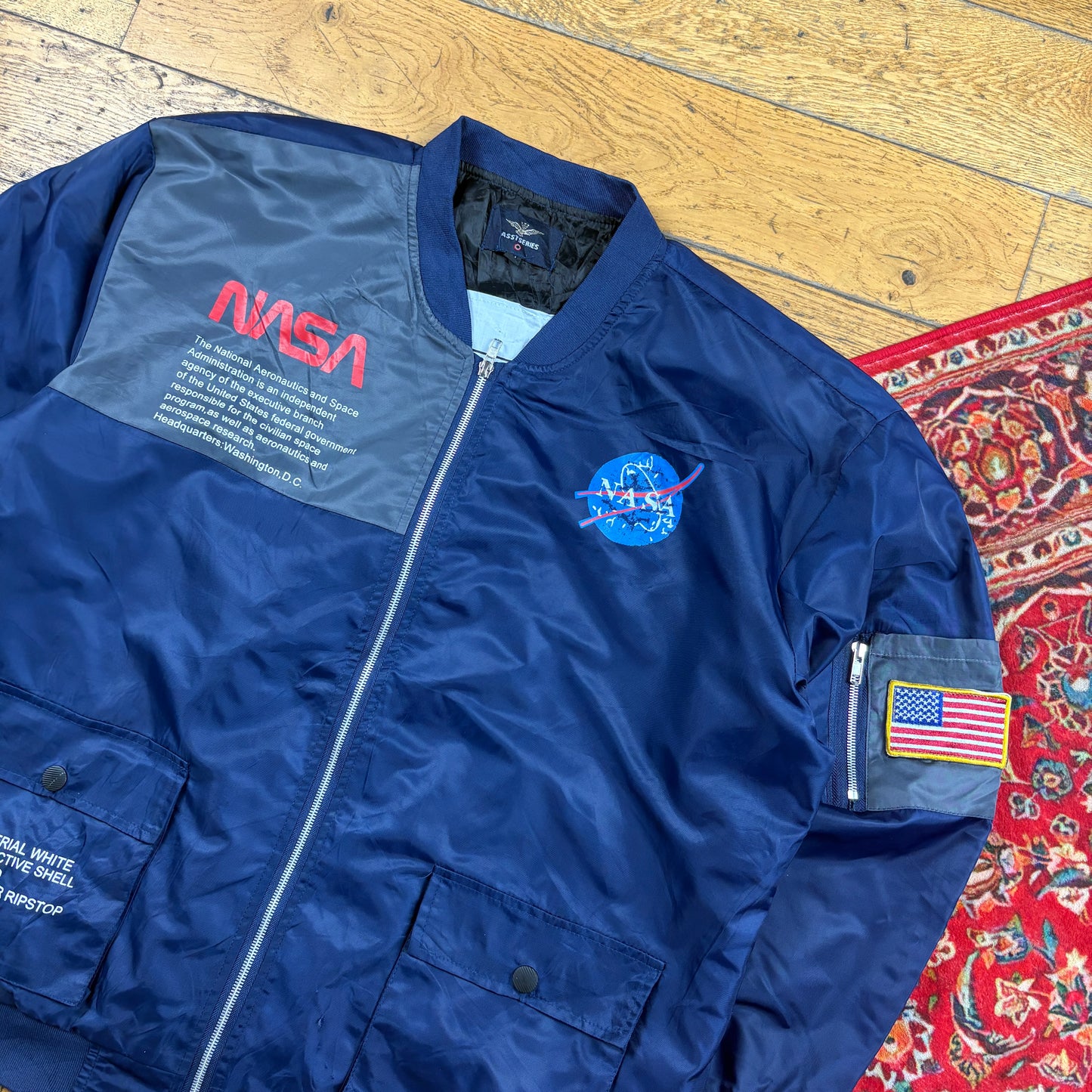 Vintage NASA Navy MA-1 Bomber Jacket - XL