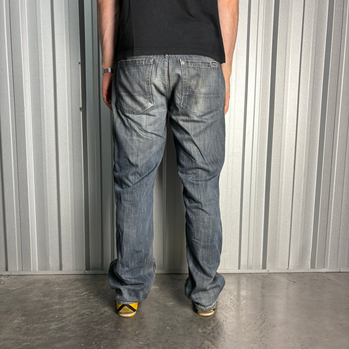 Ecko Unltd Blue Embroidered Hip Hop Y2K Baggy Jeans - 36R