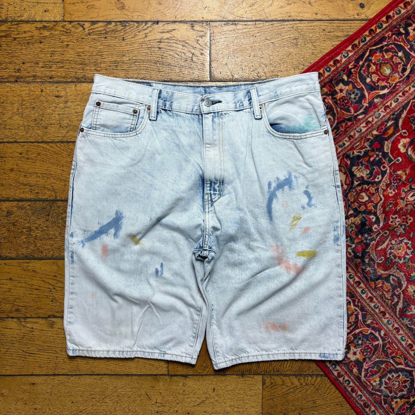 Vintage Levis 569 Blue Baggy Denim Shorts - 36