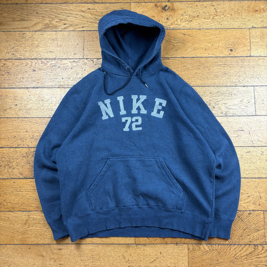 Vintage Nike Navy Embroidered Hoodie Sweatshirt - XL