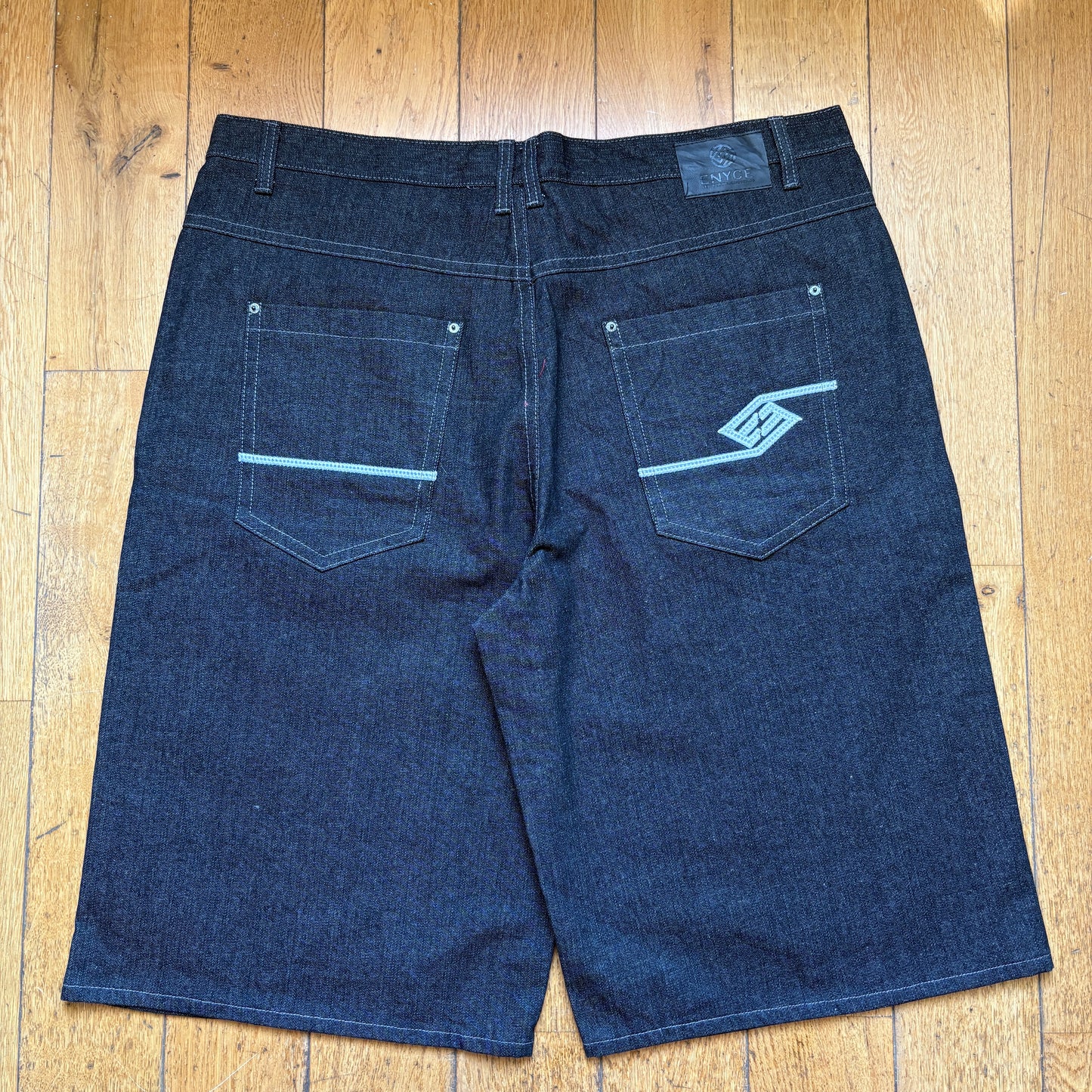 Vintage Enyce Embroidered Black Hip Hop Baggy Shorts Jorts - 46