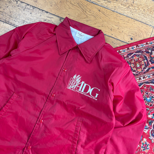 Vintage Red Nylon Coach Harrington Jacket - L