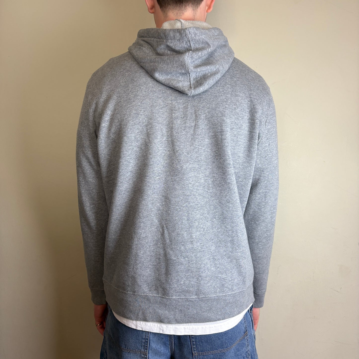 Vintage Gap Grey Spellout Embroidered Hoodie Sweatshirt - L