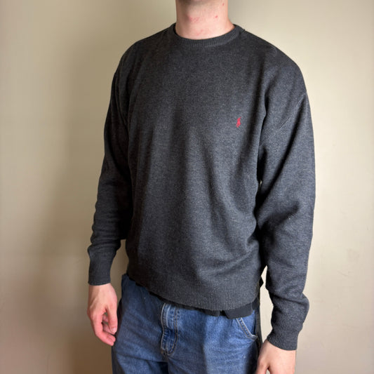 Vintage Ralph Lauren Grey Knit Jumper - L