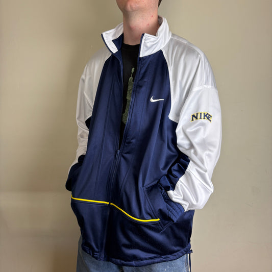 Vintage Nike Basketball 90s Navy White Tracksuit Track Jacket - XL