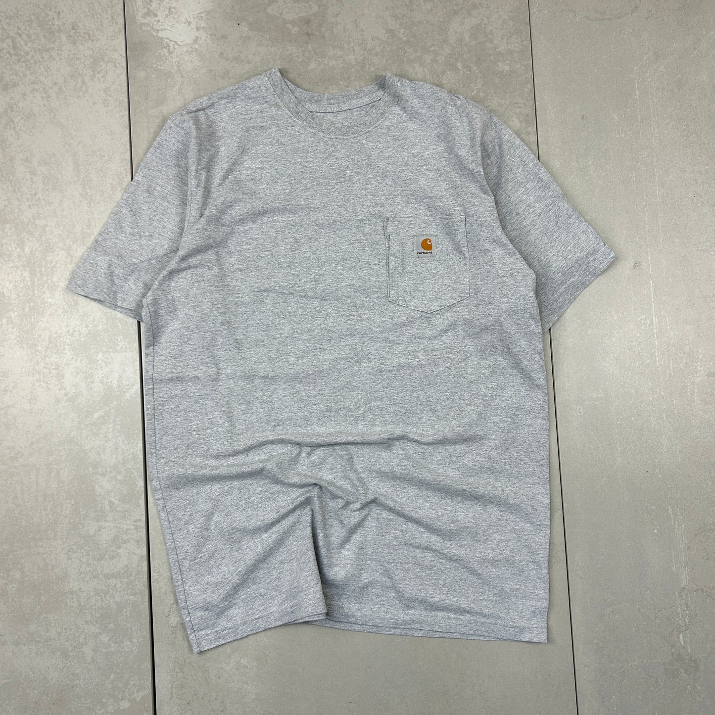 Vintage Carhartt Heavyweight Pocket Logo Grey T-Shirt - L