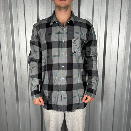 Oakley Black Grey Check Plaid Shirt - 2XL