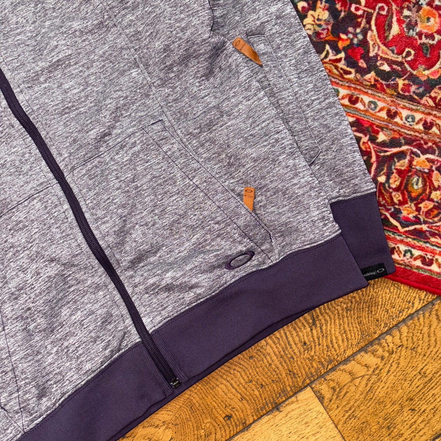 Vintage Oakley Womens Purple Sport Running Hoodie Embroidered Sweatshirt - S