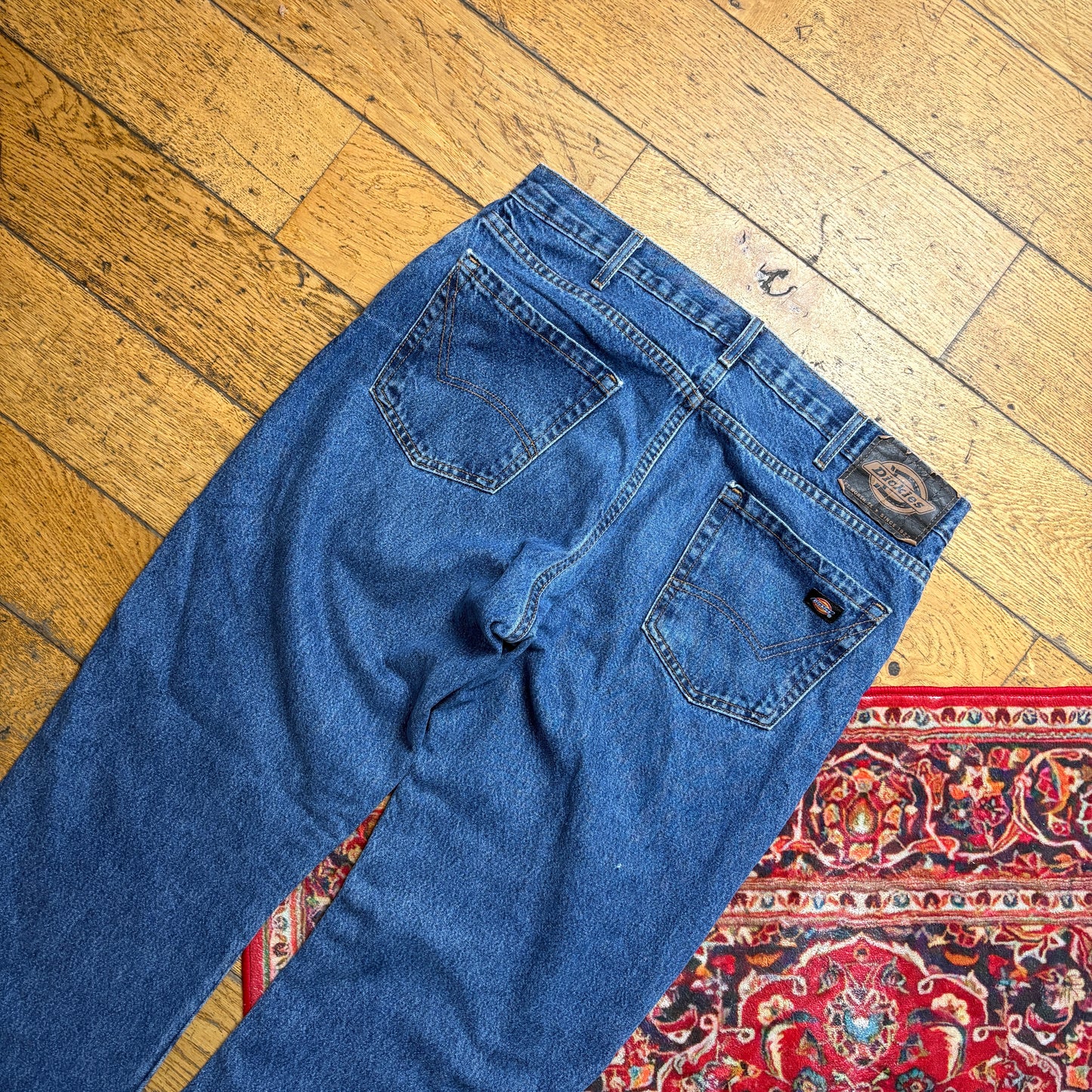 Vintage Dickies Workwear Carpenter Baggy Blue Jeans - 38L