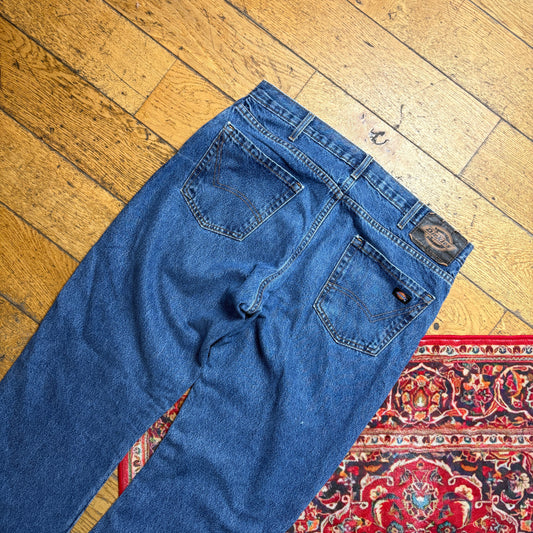 Vintage Dickies Workwear Carpenter Baggy Blue Jeans - 38L