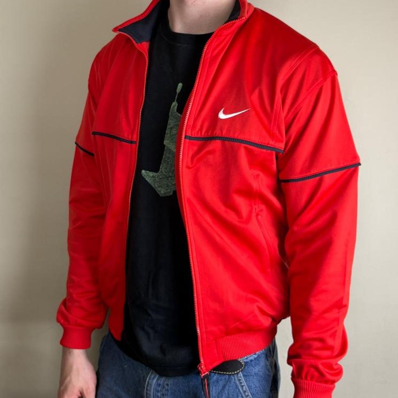 Vintage Nike 90s Swoosh Red Track Jacket - S