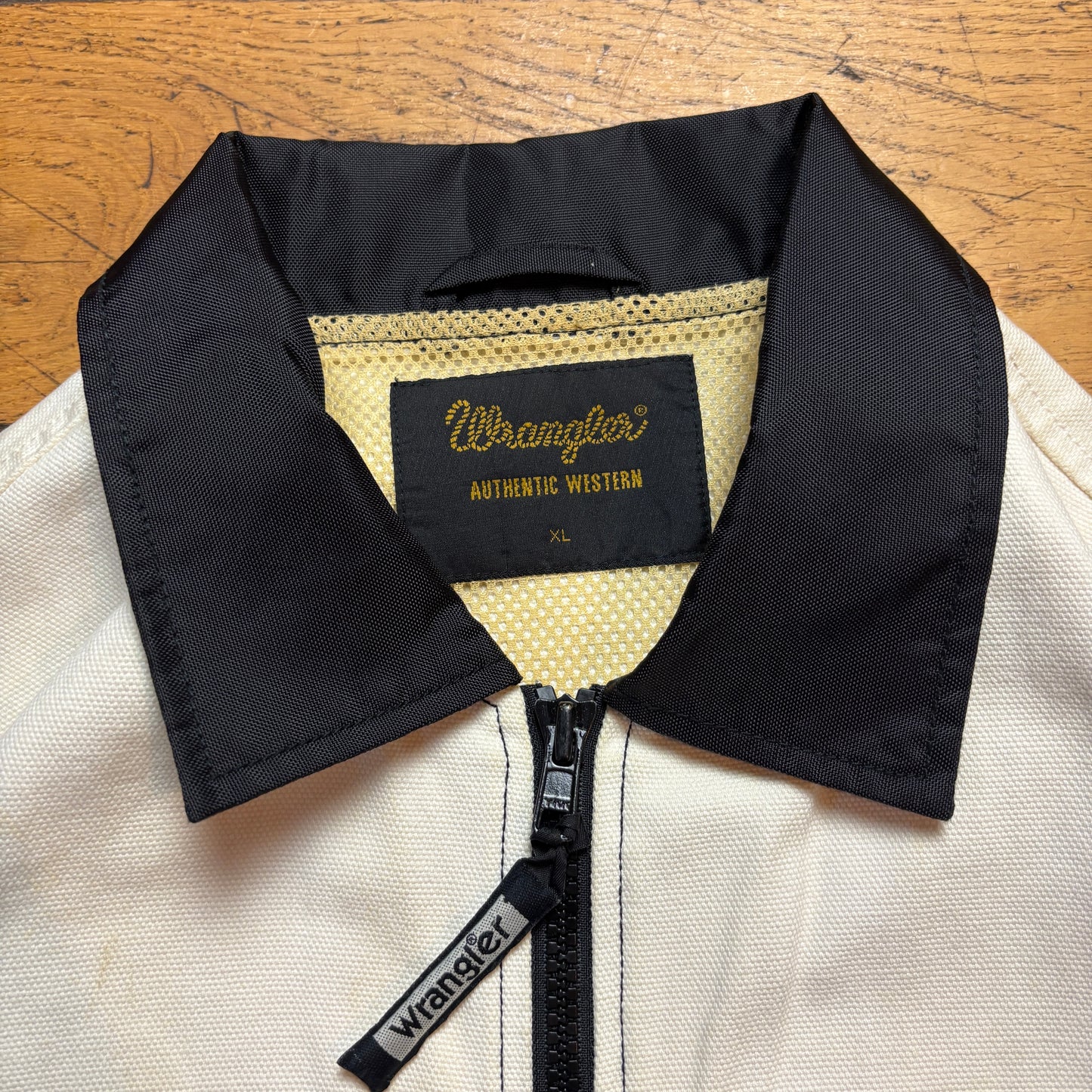Vintage Wrangler Western White Black Workwear Jacket - XL