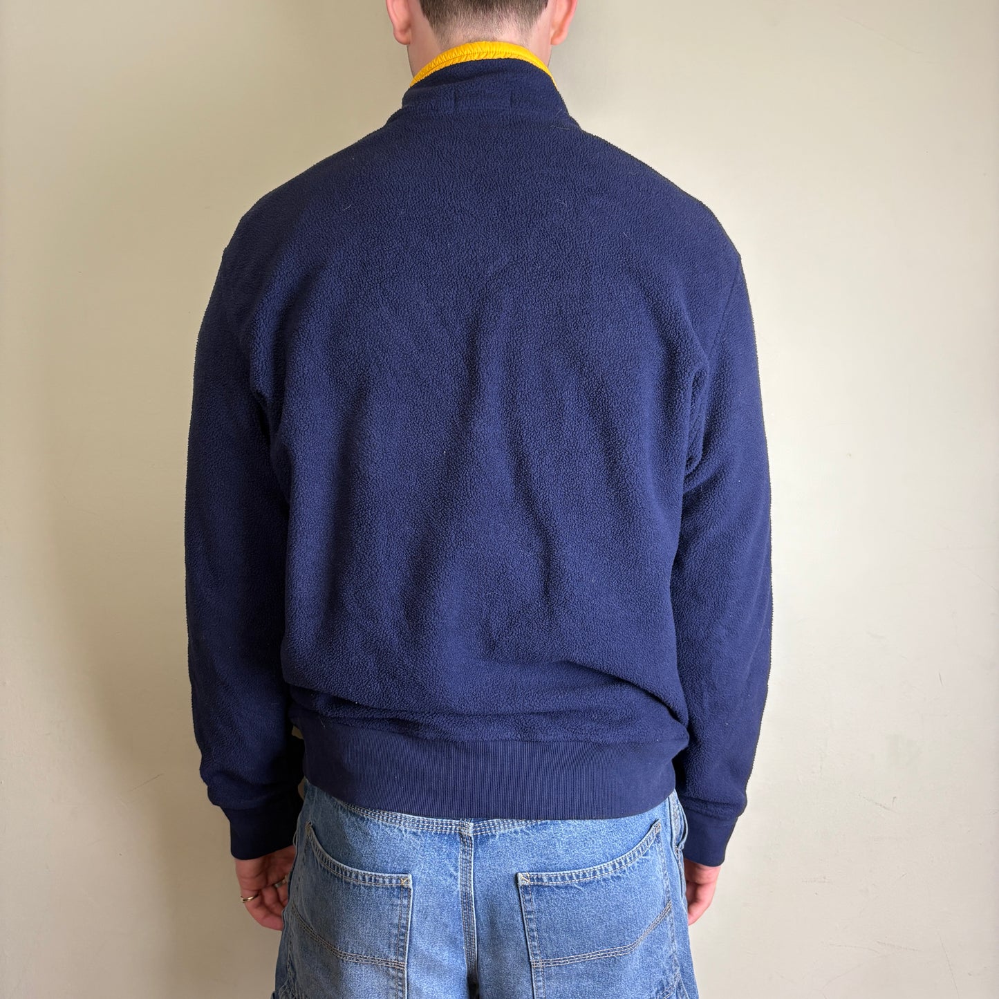 Vintage Ralph Lauren Pocket Navy Fleece Quarter Zip Embroidered Sweatshirt - XL