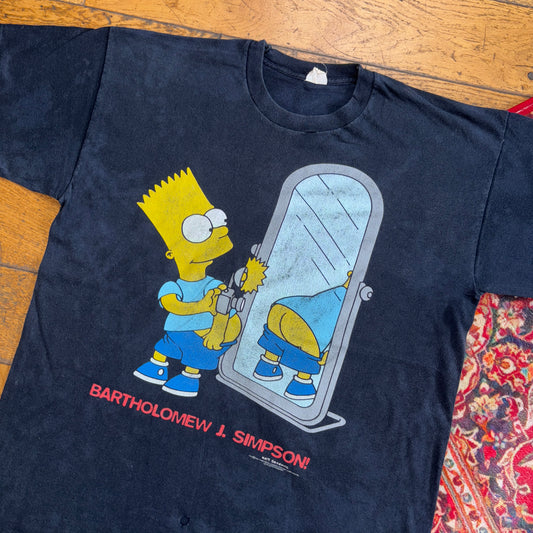 Vintage 1997 Simpsons Bart Black Single Stitch Graphic T-Shirt - M