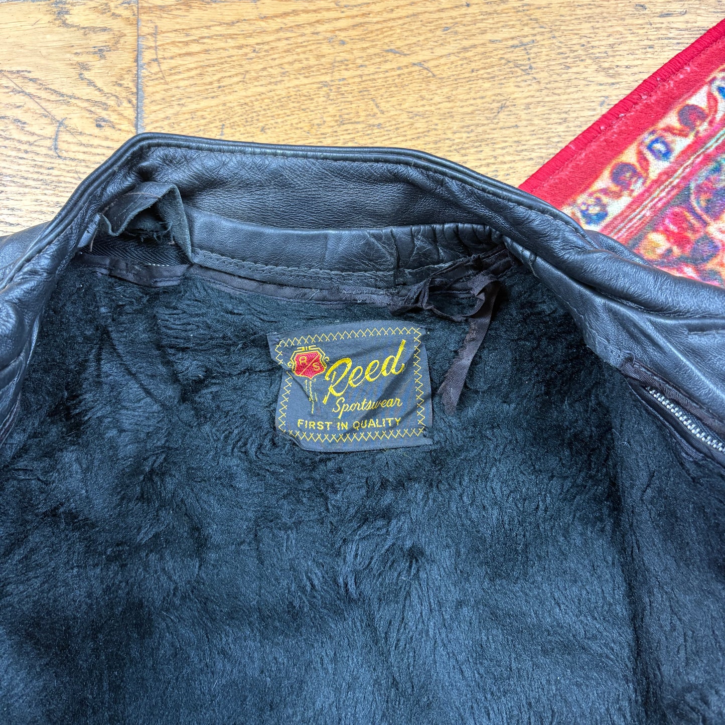 Vintage Black Biker Motorbike Leather Jacket - M