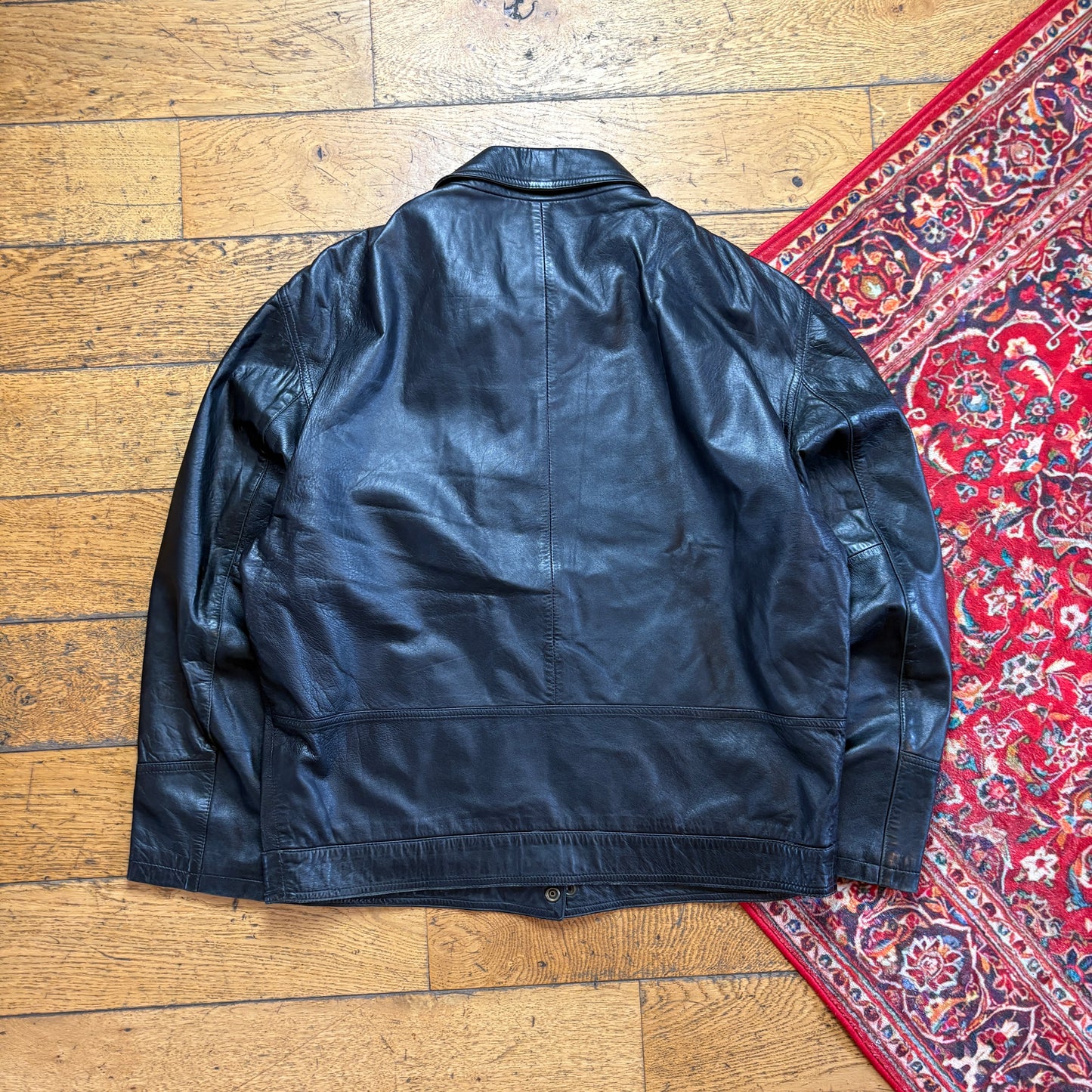 Vintage Black Faux Leather Detroit Jacket - XL