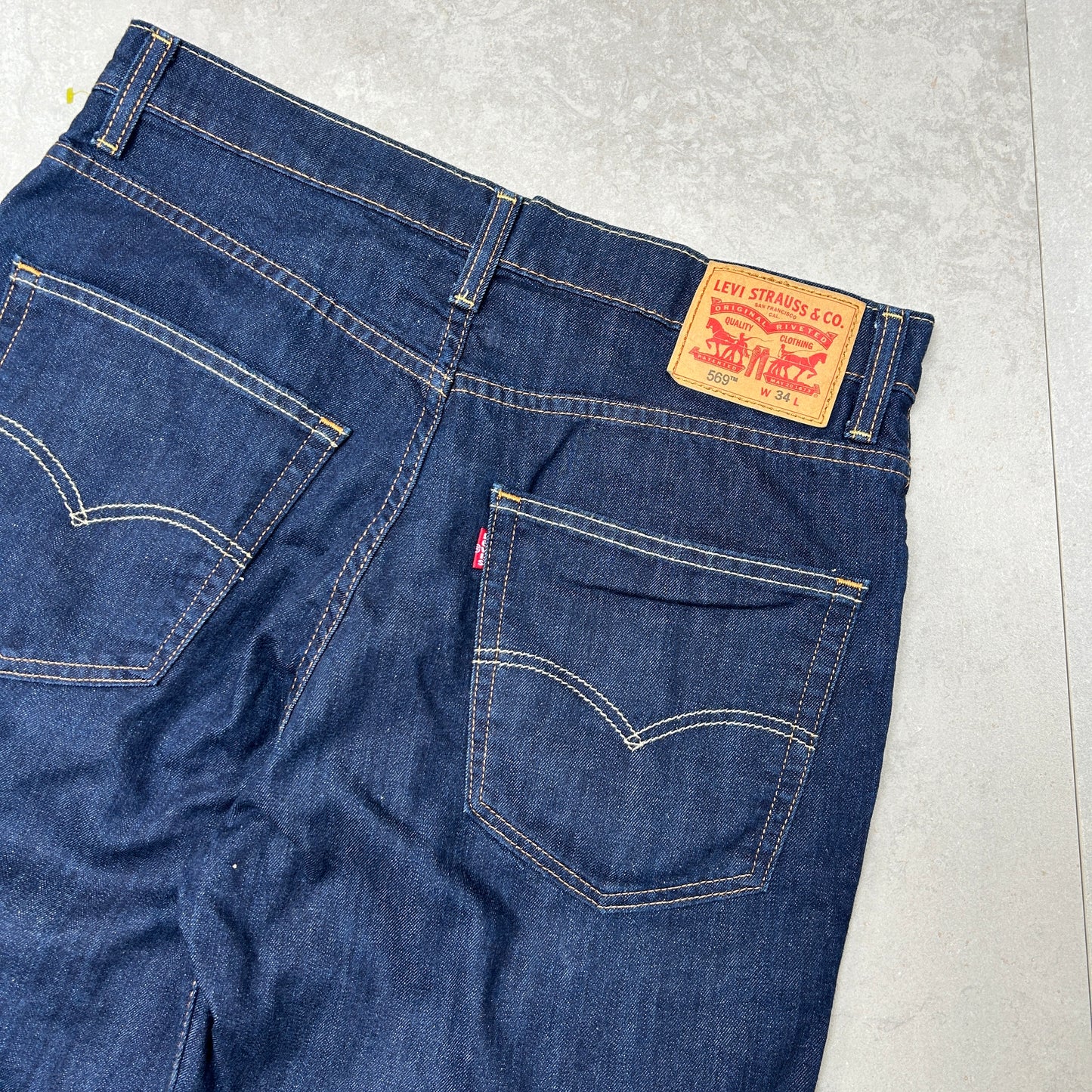 Vintage Levis 569 Blue Baggy Denim Shorts - 34